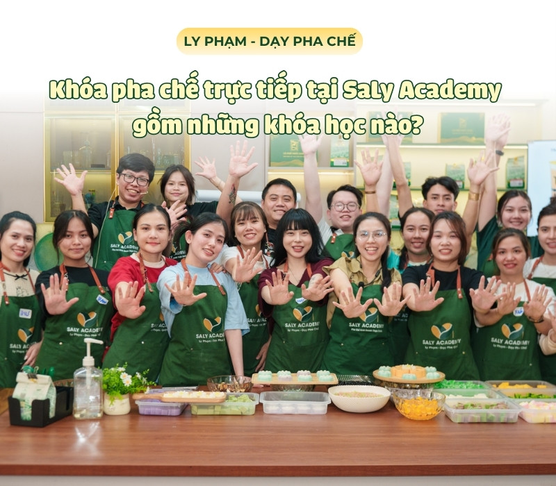 Khóa học pha chế trực tiếp tại Saly Academy gồm có những khóa học nào?