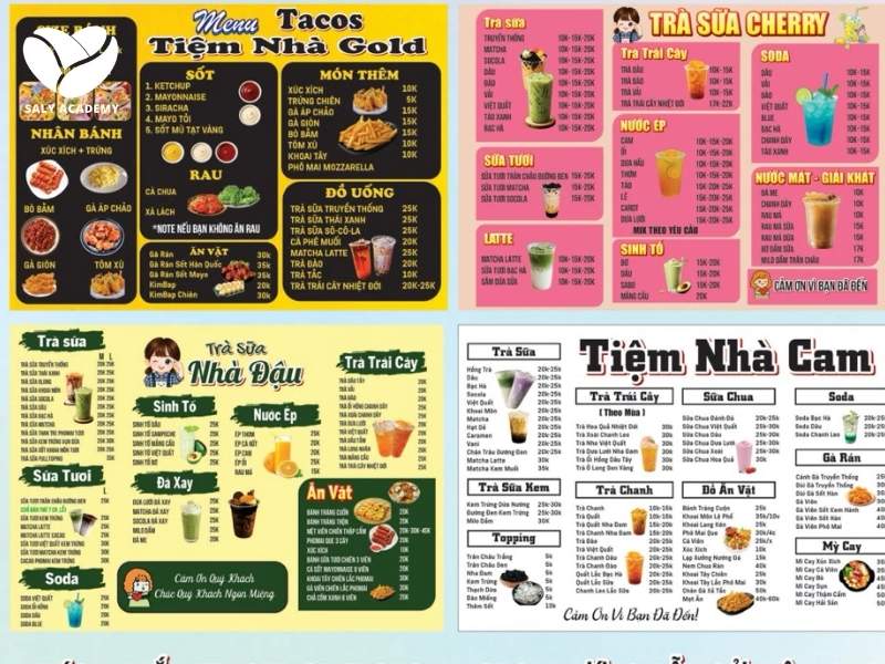 Một số mẫu menu đồ ăn vặt quán trà sữa đẹp, nổi bật Một số mẫu menu đồ ăn vặt quán trà sữa đẹp, nổi bật
