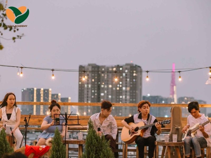 Mô hình cafe Acoustic sân thượng nhỏ Mô hình cafe Acoustic sân thượng nhỏ