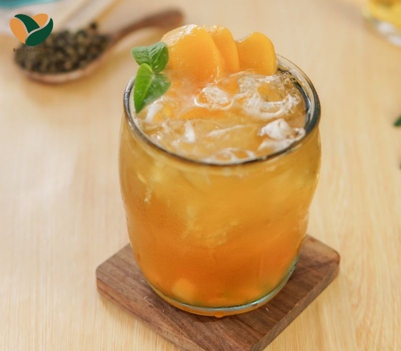 Công thức pha trà đào tươi mát, màu đẹp