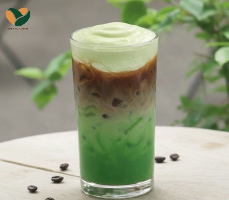 Các bước chi tiết thực hiện cà phê lá nếp kem cốm chi tiết