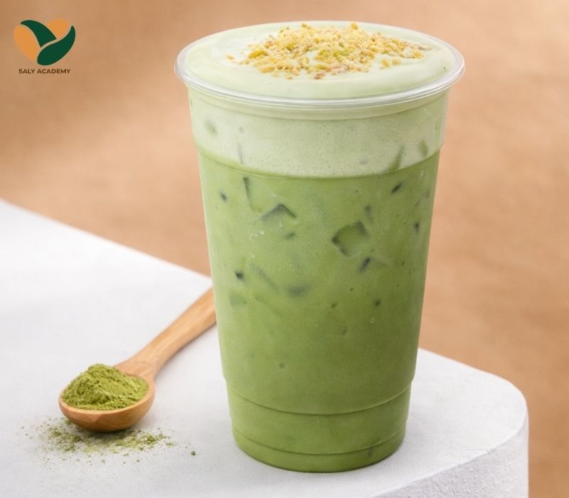 Tính giá cost 1 ly matcha kem hạt sẻ cười