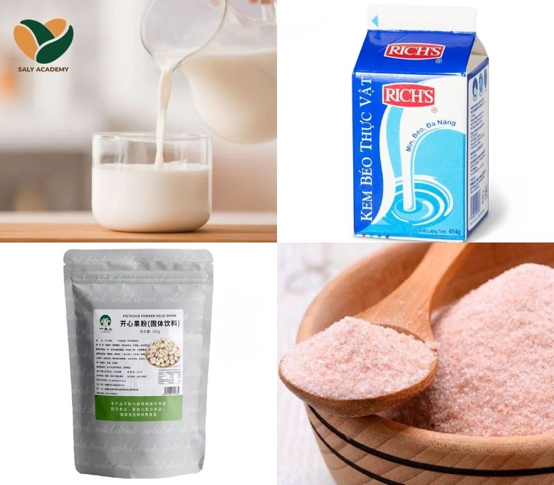 Nguyên liệu làm kem hạt dẻ cười thơm béo bùi