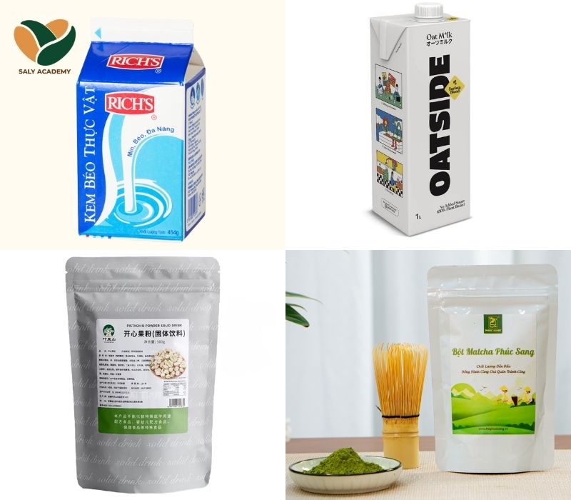Nguyên liệu làm matcha kem dẻ cười