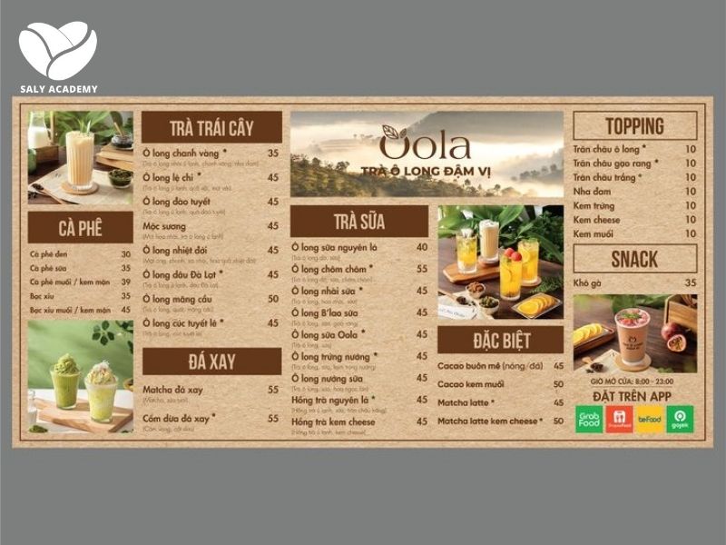 Gợi ý lên menu đồ uống, giá bán hợp lý Gợi ý lên menu đồ uống, giá bán hợp lý