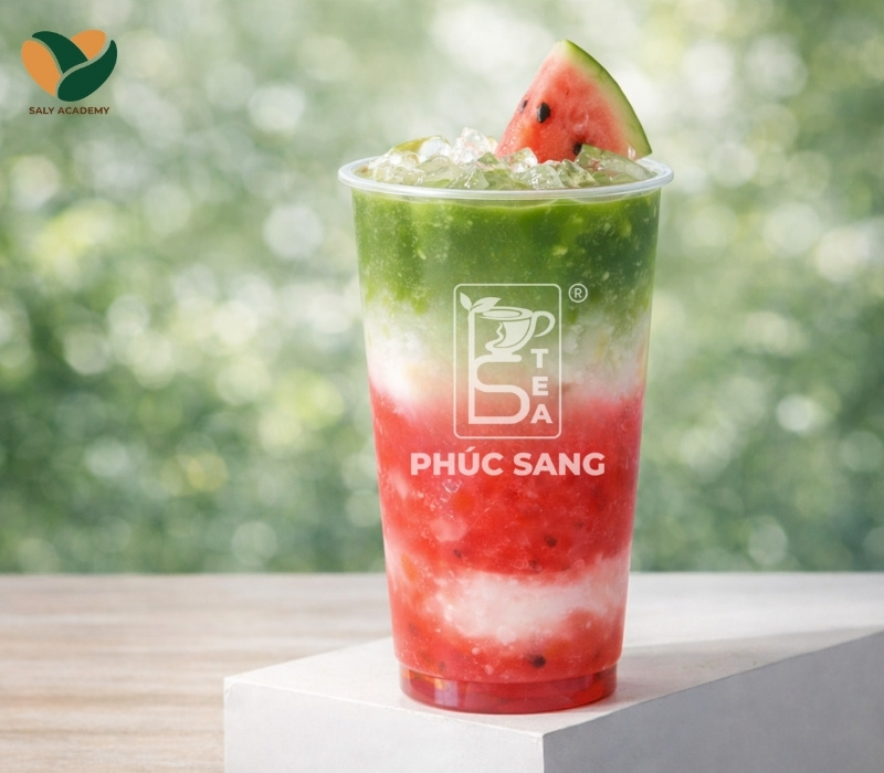 Bí quyết pha matcha latte dưa hấu đỏ ngon, vị tươi mát tự nhiên