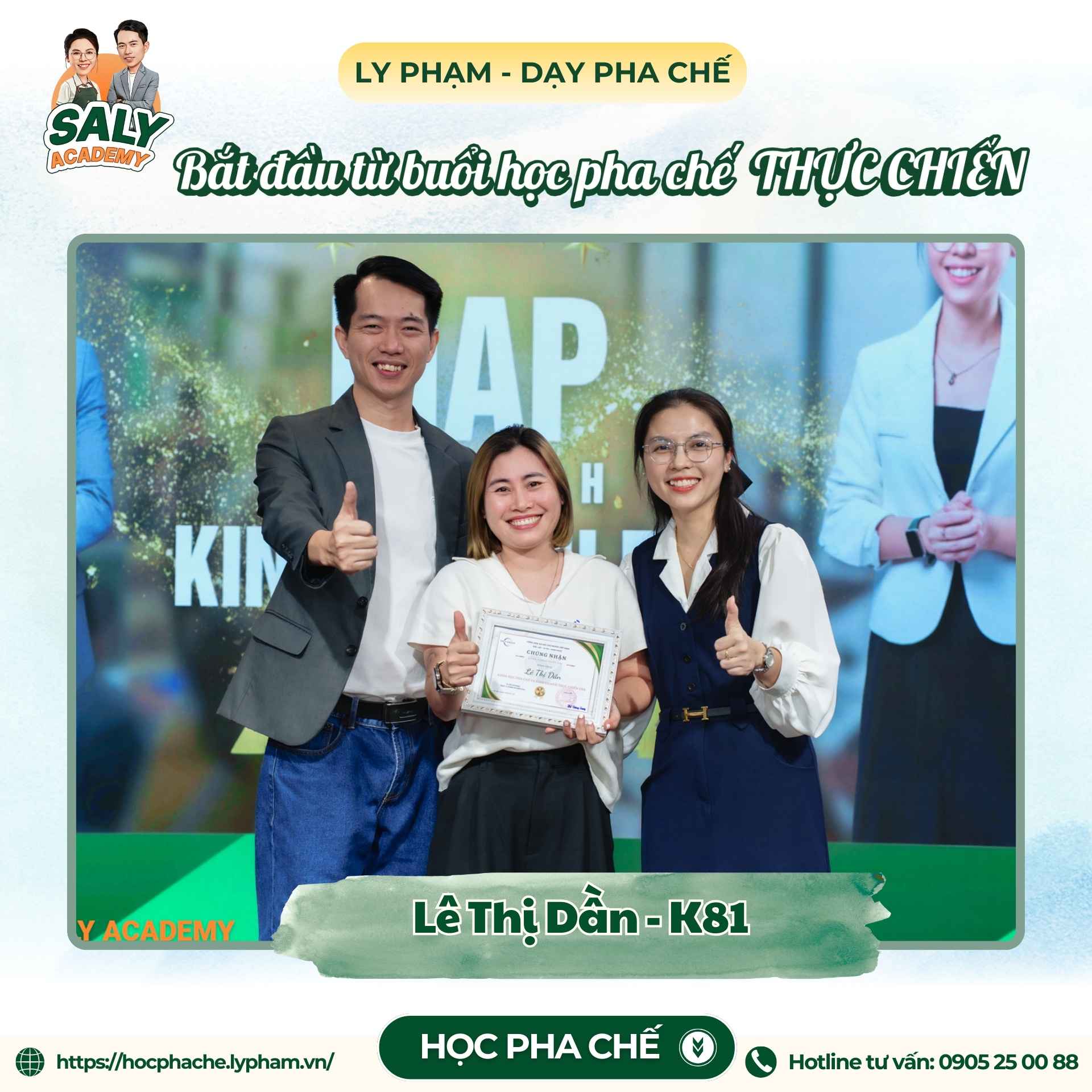 Chị Lê Thị Dần tham gia khóa K81 Pha Chế & Kinh Doanh Thực Chiến tại SaLy Academy