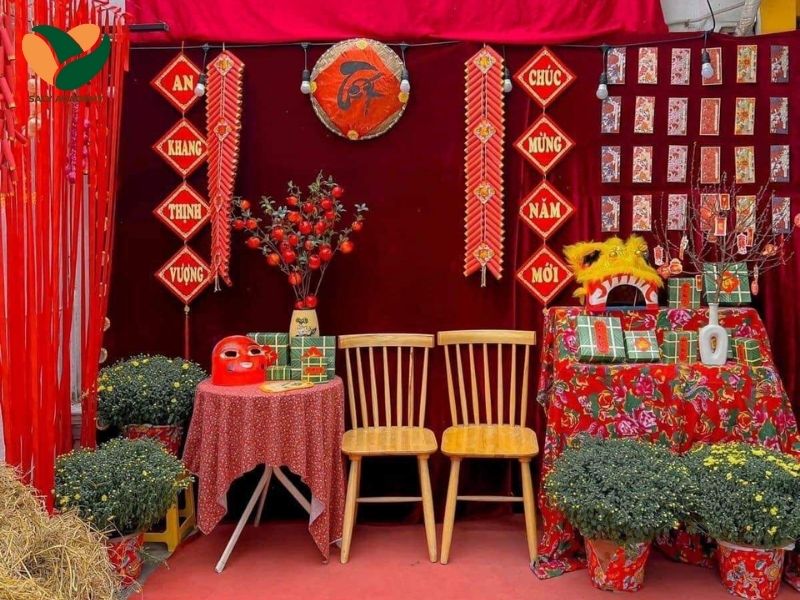 Trang trí khu vực ngồi, góc chụp hình