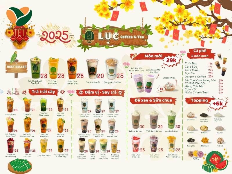 Mẫu menu cafe Tết