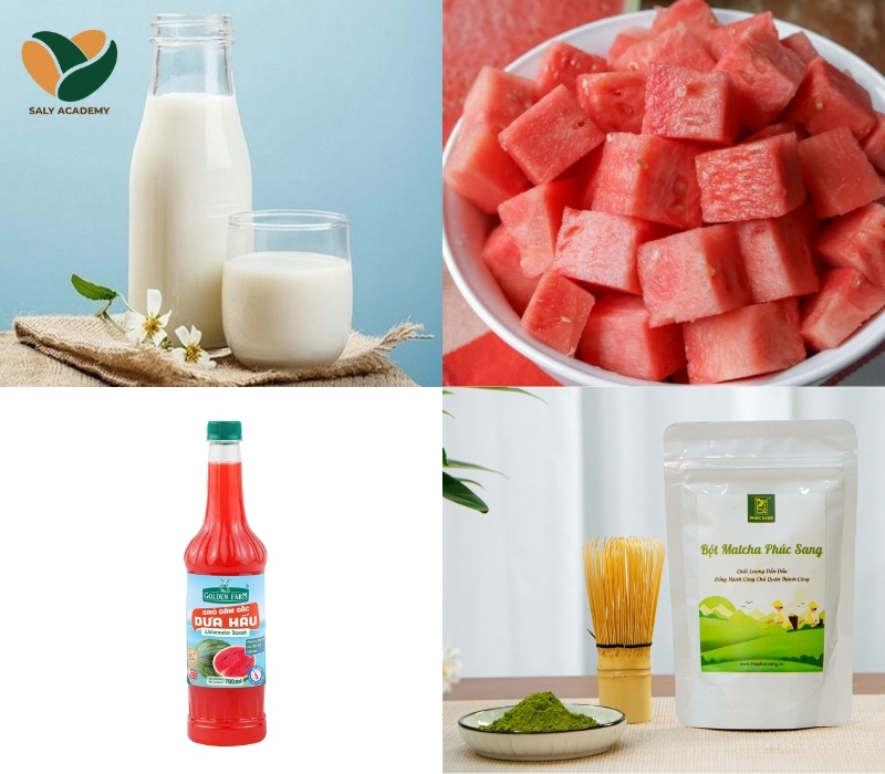 Nguyên liệu làm matcha latte dưa hấu phù hợp kinh doanh