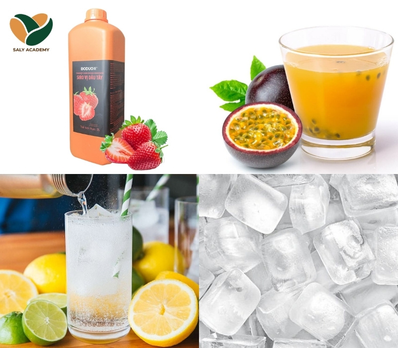 Nguyên liệu soda dâu - chanh dây chuẩn vị Nguyên liệu soda dâu - chanh dây chuẩn vị