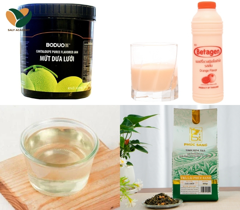 Nguyên liệu làm trà dưa lưới yakult ngon, thanh mát Nguyên liệu làm trà dưa lưới yakult ngon, thanh mát