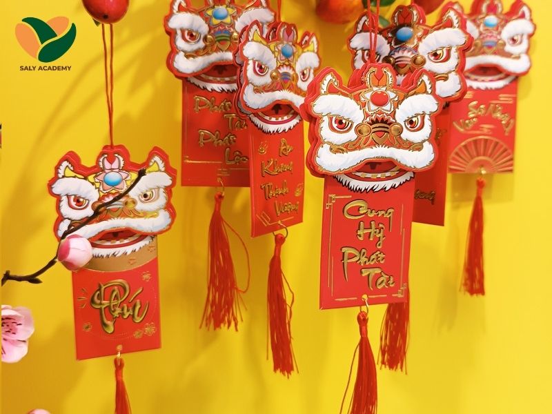 Trang trí phong bao lì xì nhỏ treo ghế