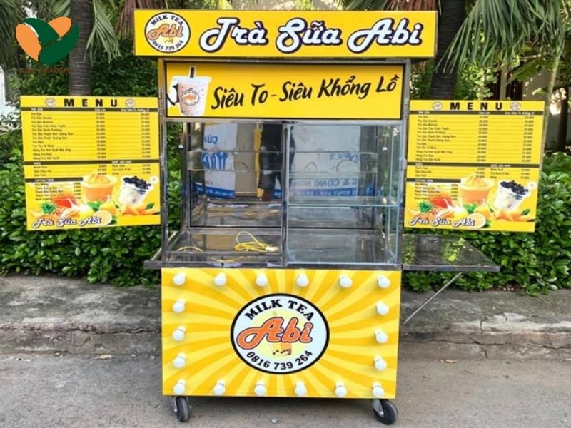 Mẫu xe bán trà sữa inox