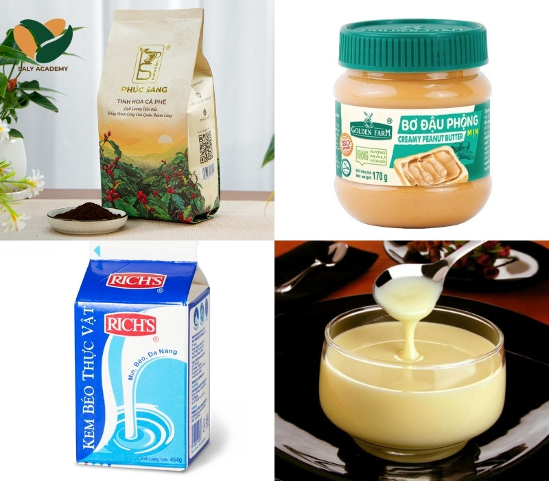 Nguyên liệu làm cà phê latte bơ đậu phộng (dung tích ly 500ml)