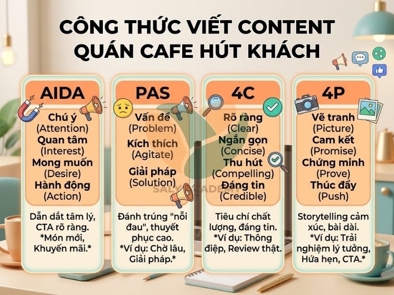 Các công thức viết content quảng cáo quán cafe hiệu quả