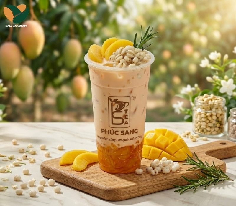 Cách làm lục trà sữa đào thơm béo, công thức chuẩn quán