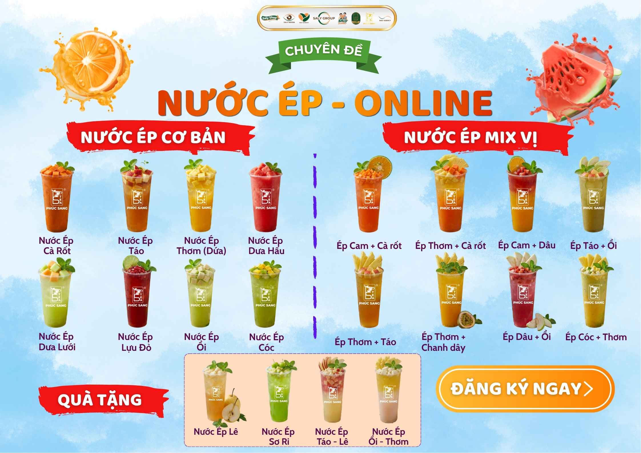 Khóa học nước ép trái cây tươi online tại SaLy Academy
