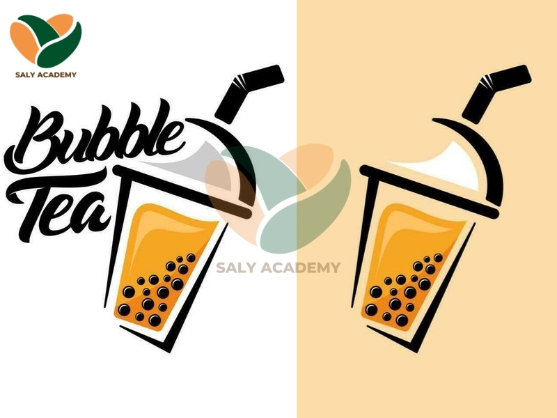 Logo trà sữa phong cách handwritten, chữ tay gần gũi