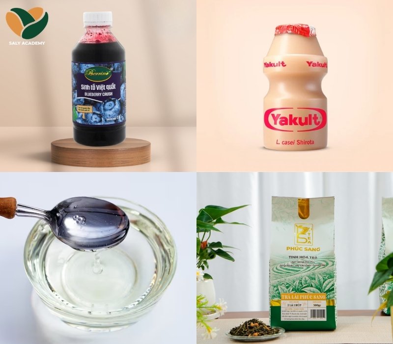 Nguyên liệu chuẩn bị làm Yakult Việt Quất