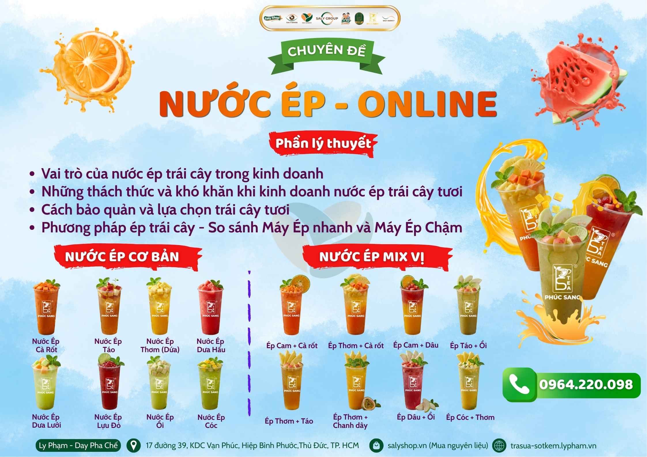Khóa học nước ép trái cây tươi online tại Ly Phạm - Dạy Pha Chế Khóa học nước ép trái cây tươi online tại Ly Phạm - Dạy Pha Chế