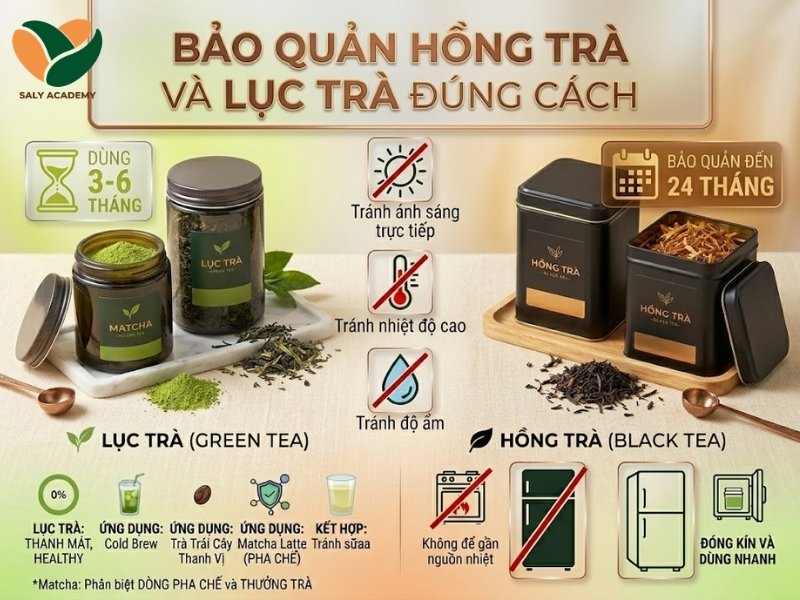 Bảo quản hồng trà và lục trà đúng cách