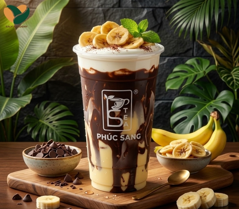 Bí quyết pha chế sữa chuối socola giòn chuẩn vị, giữ form đẹp khi bán