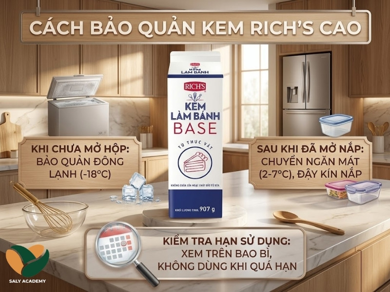 Cách bảo quản kem Rich’s cao đúng cách