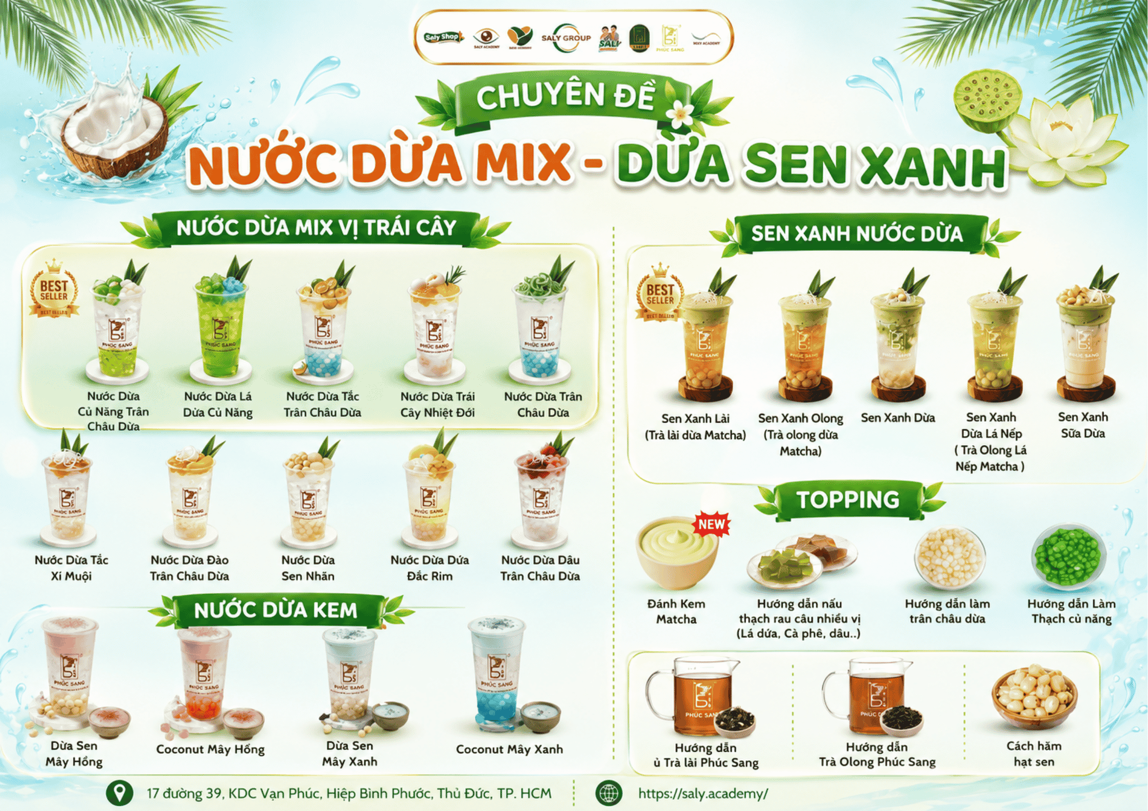 Nội dung khóa học Nước dừa mix - Dừa sen xanh Online