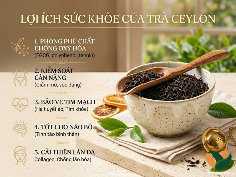 Lợi ích sức khỏe của trà ceylon