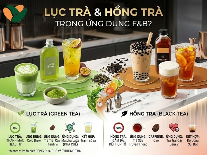 Lục trà và hồng trà khác nhau như thế nào trong ứng dụng F&B?