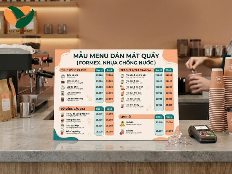 Mẫu menu dán mặt quầy (Formex, Nhựa chống nước) Mẫu menu dán mặt quầy (Formex, Nhựa chống nước)