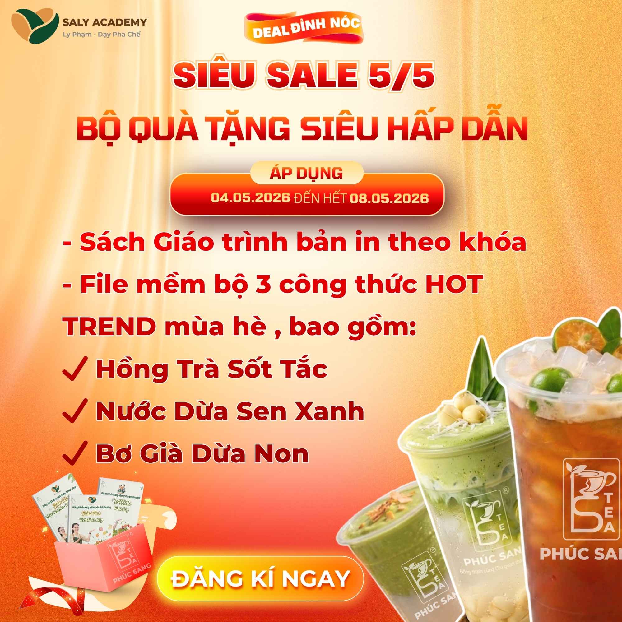 Bộ quà tặng hấp dẫn khi đăng ký khóa học Online dịp 5/5