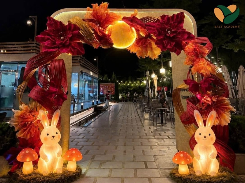 Trang trí Trung Thu quán cafe phong cách hiện đại - tối giản