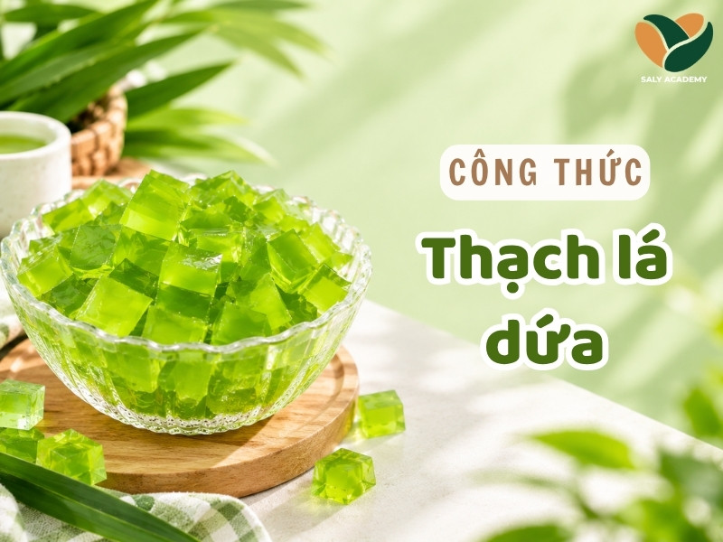 Cách làm thạch lá dứa giòn dai, topping quốc dân, cost thấp