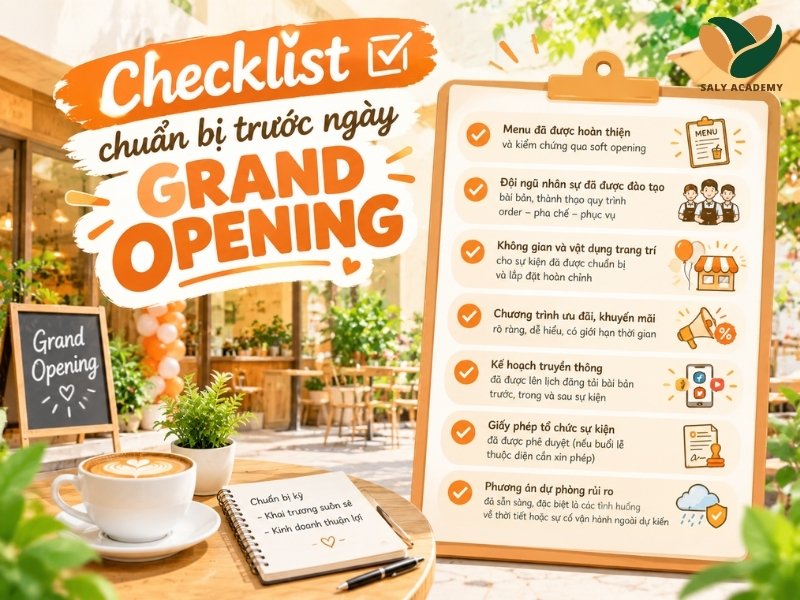 Checklist chuẩn bị trước ngày grand opening