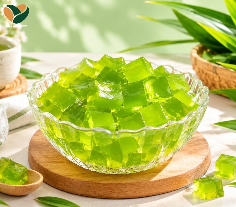 Mẹo pha chế & kiểm soát chất lượng khi làm thạch lá dứa Mẹo pha chế & kiểm soát chất lượng khi làm thạch lá dứa